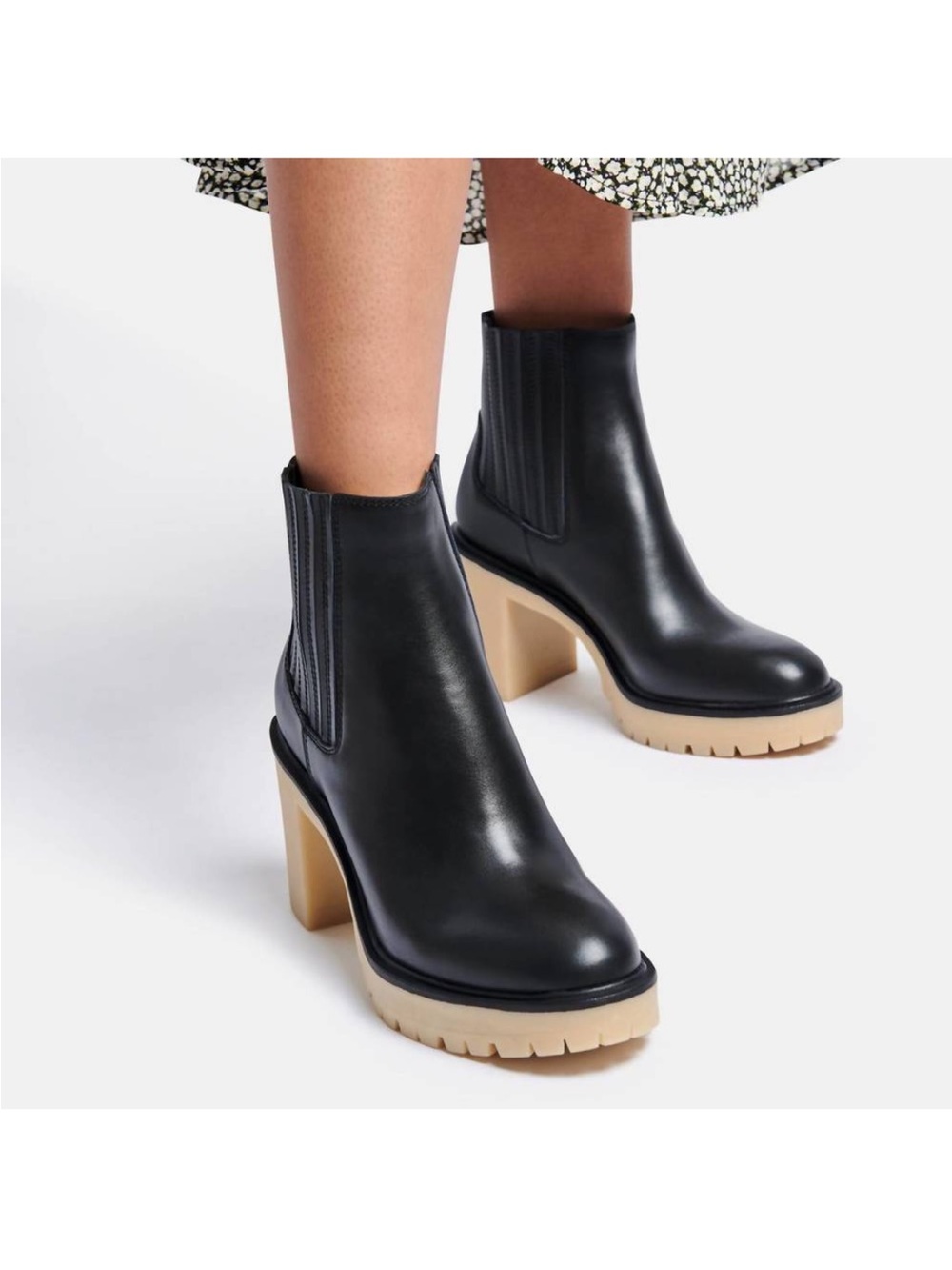 Dolce Vita Caster H2O Black Leather Waterproof Lug Sole Boot 8.5 NIB
